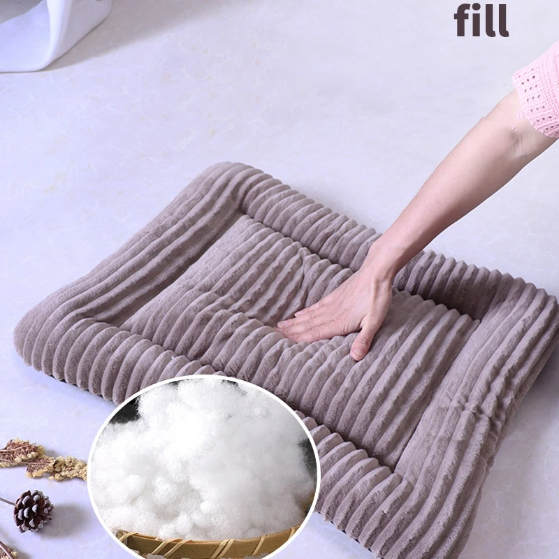 Cama cuadrada de franela para perros gatos, cómodo cojín lavable suave para esfinge, alfombra de repuesto para casa de mascotas, sofá de dibujos animados para gatos - imagen 4