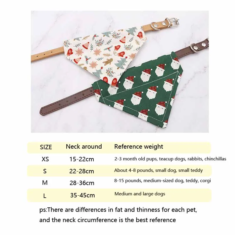 Suministros para mascotas, toalla de saliva para gatos y perros, cuello navideño, toalla triangular de algodón, bufanda navideña para perros Teddy Akita, se puede remolcar - imagen 3