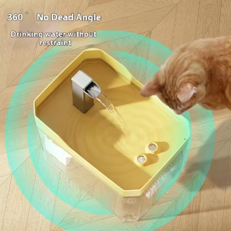 Fuente de agua USB para gatos con filtro automático, dispensador de recirculación antiseco transparente, incluye bomba para gatos