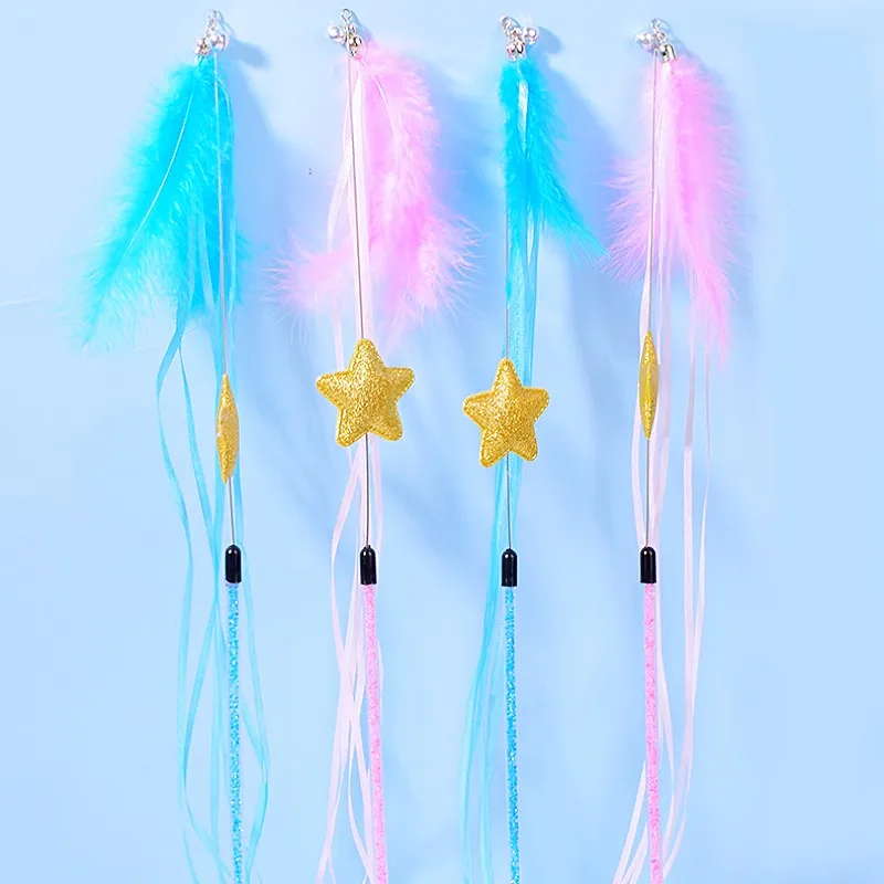 Juguetes para gatos, borla de plumas, rompecabezas para gatos, juguetes interactivos de alambre de acero, palos para gatitos, juguete para gatos resistente a mordeduras con campana, productos para mascotas - imagen 3