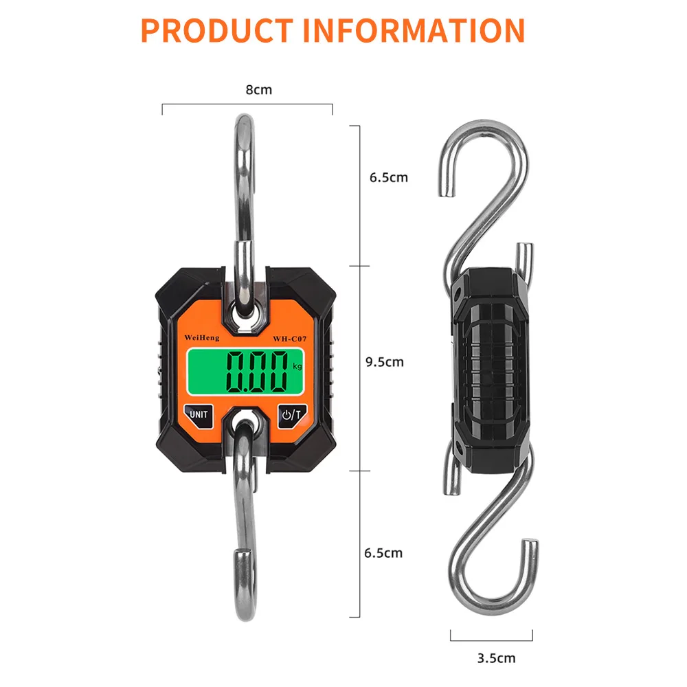 Báscula de gancho de alta resistencia de 250KG/100g 100KG/50g báscula de grúa Industrial báscula colgante Digital LCD báscula de pesca de equipaje de alta precisión - imagen 3