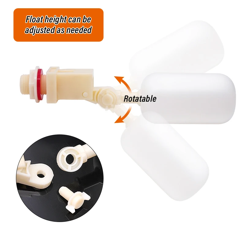 Válvula de nivel de agua de rosca macho de 1/2 pulgadas, válvula de bola flotante de torre, válvula de tanque, accesorios de válvula de nivel de agua para tanque de agua de cría de granja - imagen 2