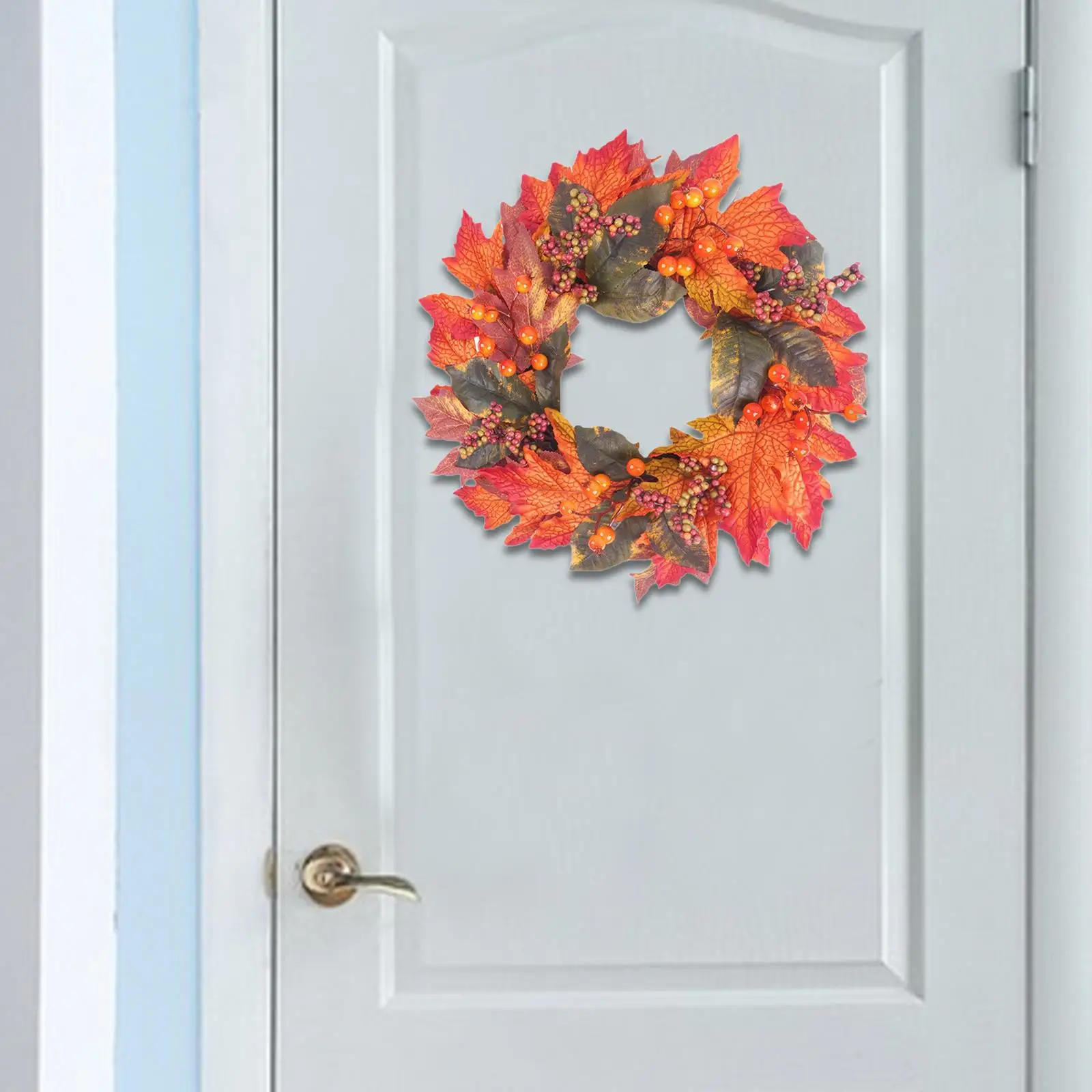 Autumn Artificial Wreath Home Decoration Harvest Maple Leaves Berry Wreath Decorative for Festival Indoor Outdoor Party Office Autumn Artificial Wreath Home Decoration Harvest Maple Leaves Berry Wreath Decorative for Festival Indoor Outdoor Party Office