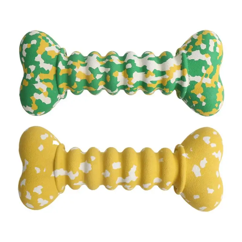 Juguetes de goma resistentes a mordeduras para perros, bolas de hueso para masticar, juguete interactivo para buscar perros, juguetes para lanzar dientes, limpieza masticar