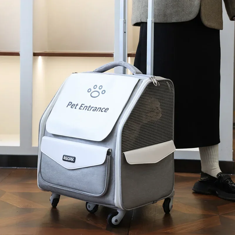 Bolsa para gatos, mochila portátil, gran espacio, barra de amarre transpirable, bolsa para mascotas, suministros plegables para mascotas - imagen 2