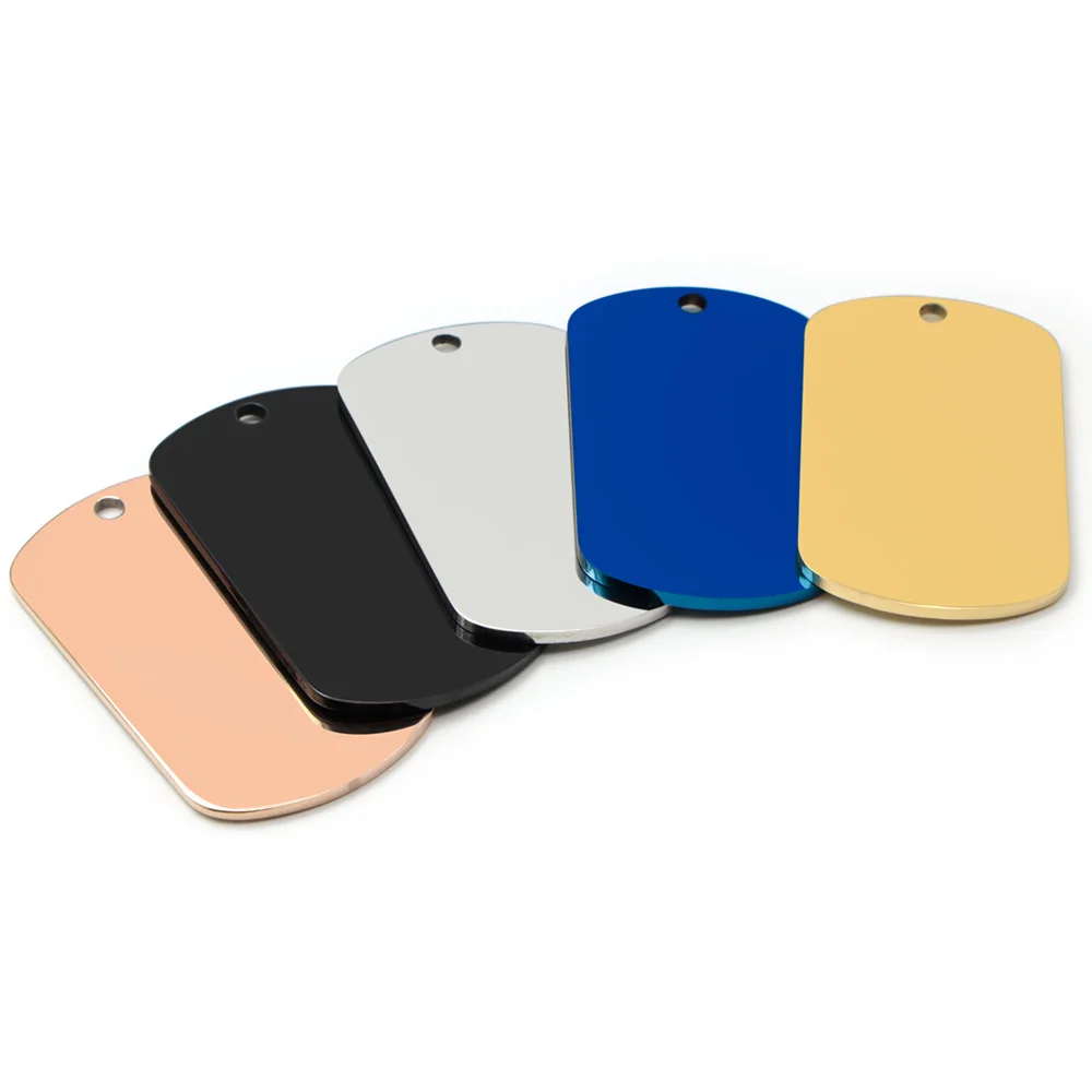 100 Uds. De etiquetas de acero inoxidable para perros y gatos, collares militares personalizados, estilo en blanco, placa de identificación para mascotas - imagen 5