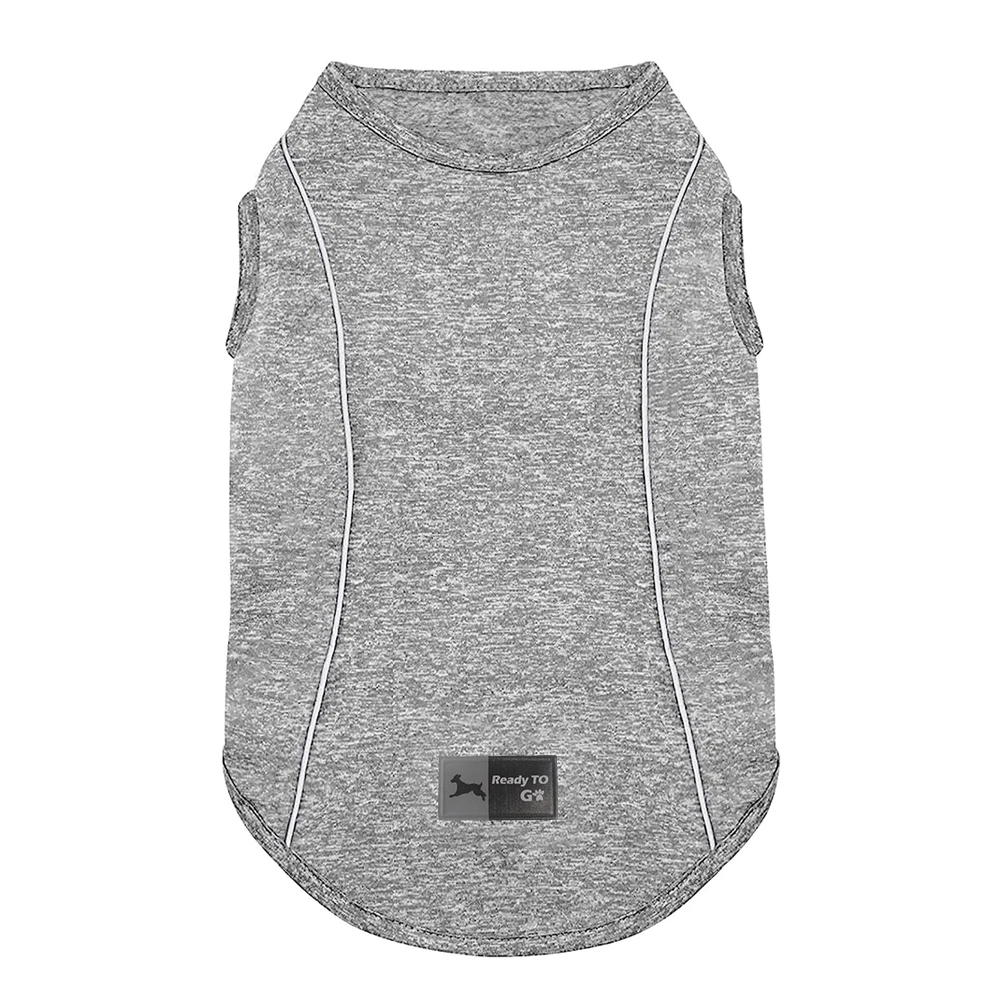 Chaleco transpirable de verano para perros, camiseta sin mangas ligera y saludable para mascotas, ropa sin mangas azul/rosa/gris con tiras reflectantes - imagen 5