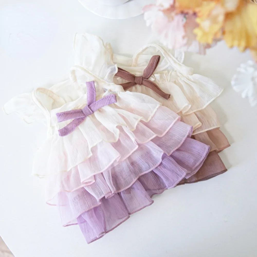 Falda de pastel con degradado de Color para mascotas, falda de peluche para gato y perro, lindo vestido de tirantes, ropa de moda para mascotas, ropa para cachorros, ropa para perros, Diseñador