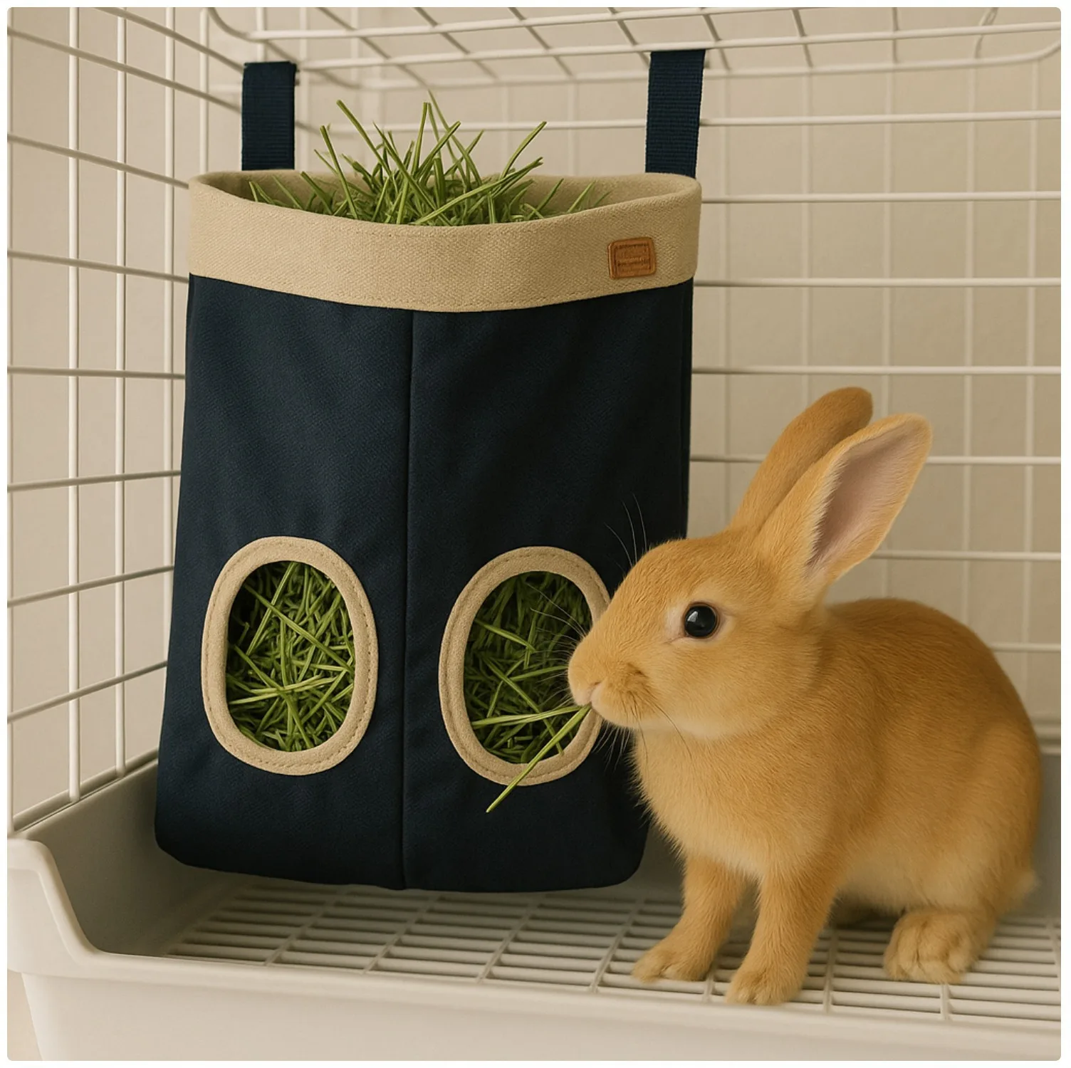 Dispensador colgante de heno para conejos y mascotas pequeñas - imagen 3