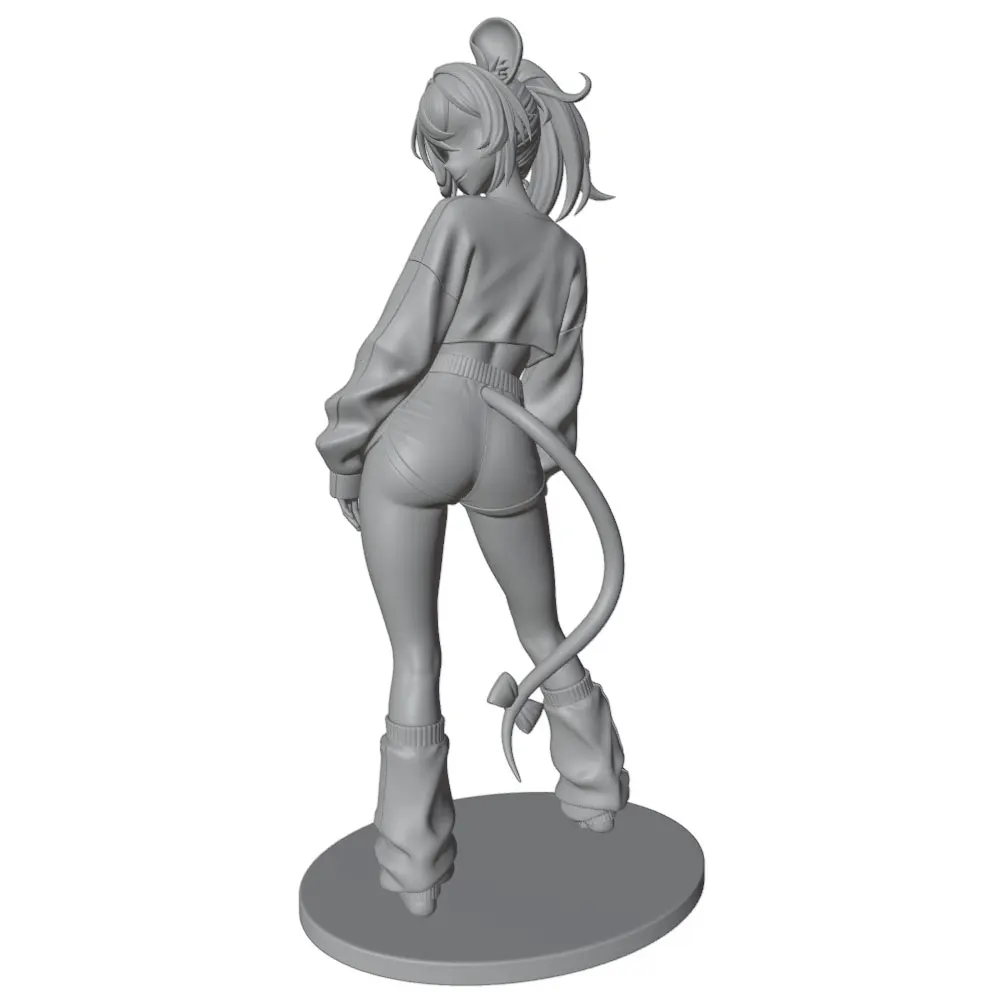Figura de anime 1/24 impresa en 3D – Modelo gris para montar