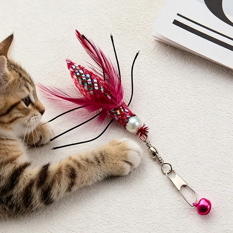 Varitas juguete gatos con insectos artificiales y plumas intercambiables - imagen 2
