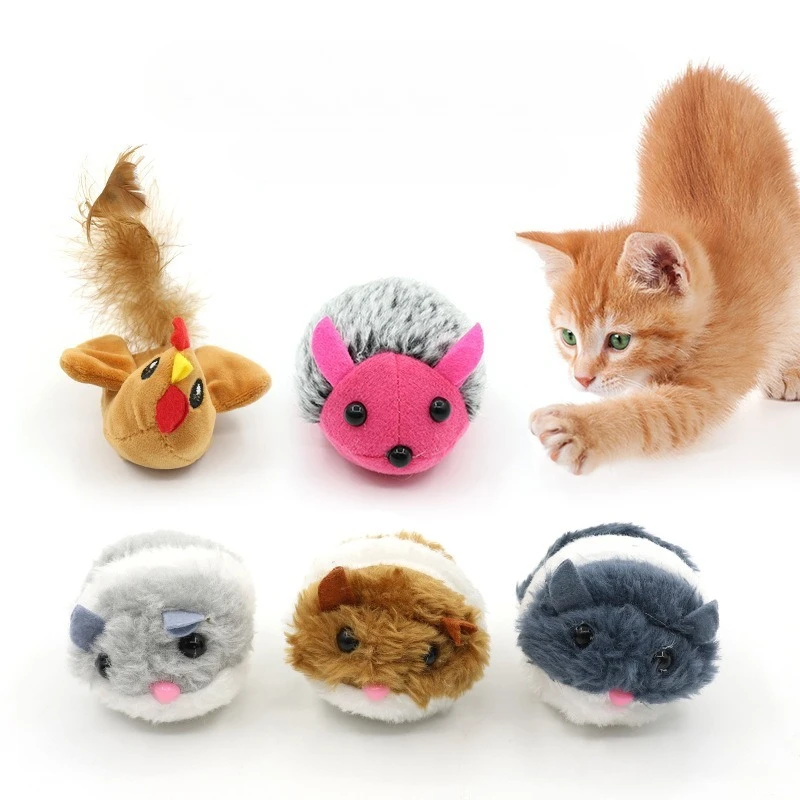 Juguetes para gatos con ratón bonito, suministros para gatos, juguete de peluche con movimiento para sacudir, ratón para mascotas, gatito, ratón pequeño de peluche divertido, juguetes interactivos para gatos