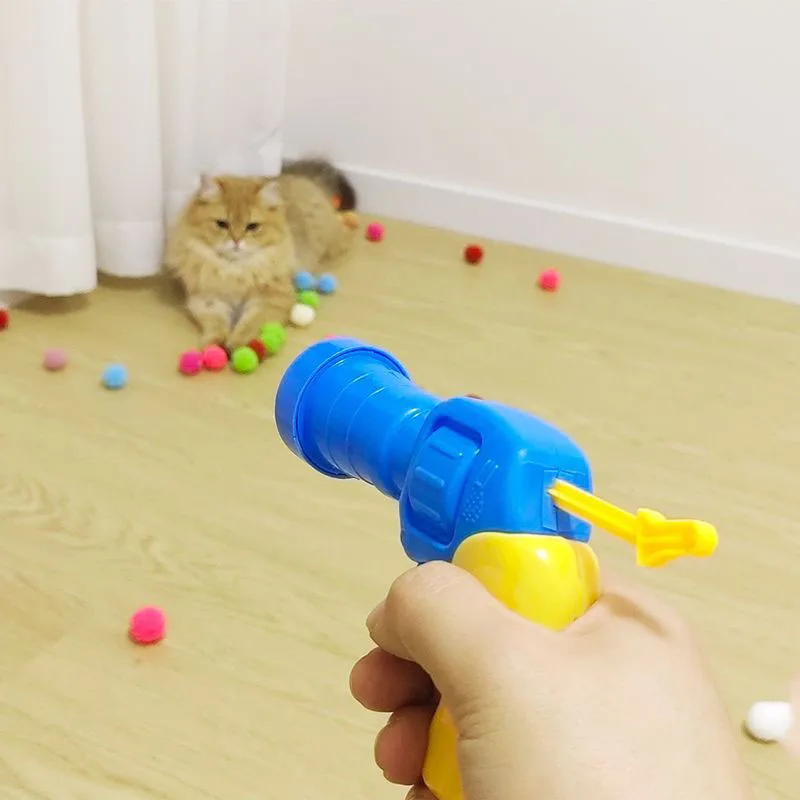Juguetes interactivos de entrenamiento para gatos, Mini juegos de pompones creativos para gatitos, pelota de peluche elástica, suministros para gatos, accesorios para mascotas - imagen 3