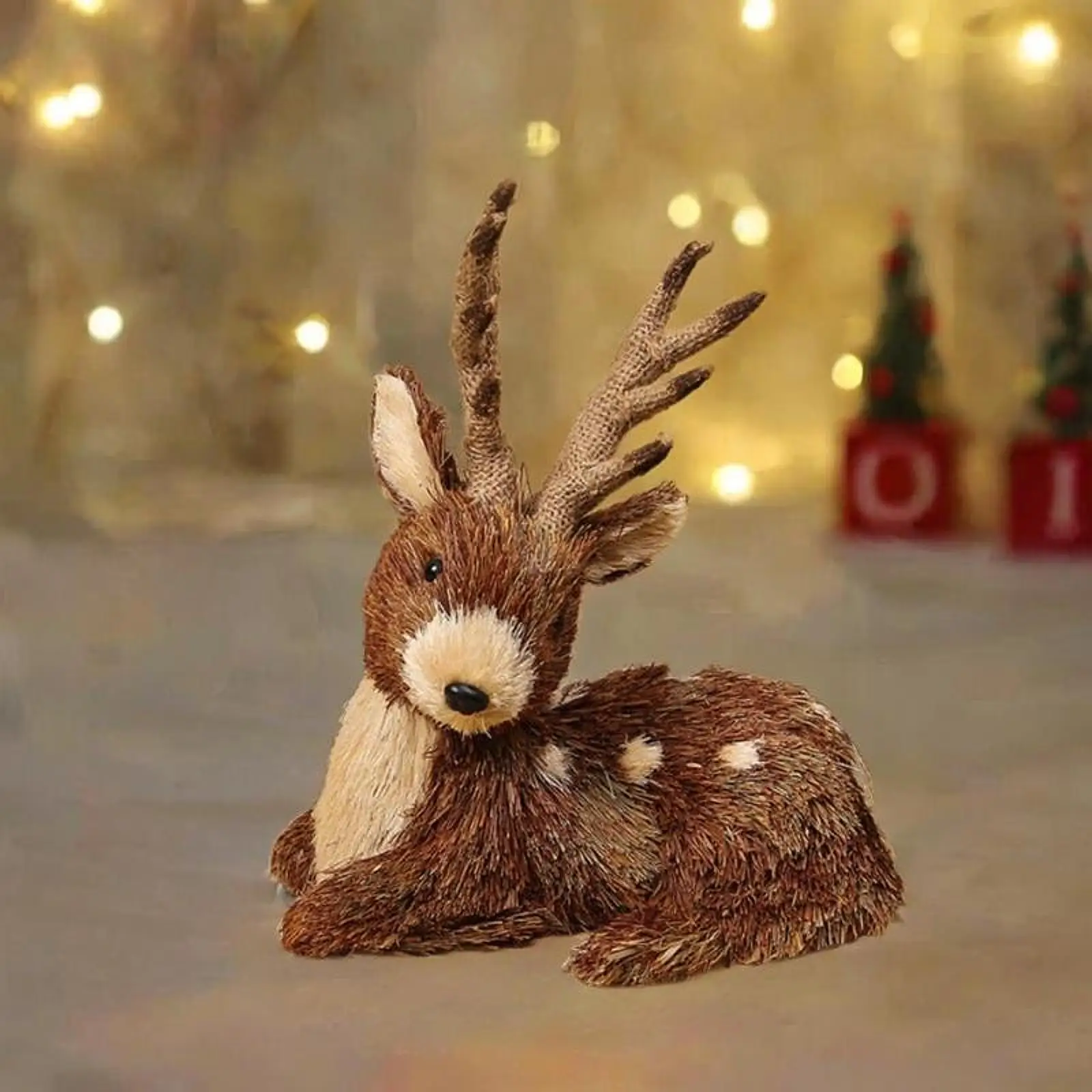 Christmas Deer Figurine Ornament Home Furnishing Decorative Table Centerpiece Creative Gift Christmas Decor for Farmhouse