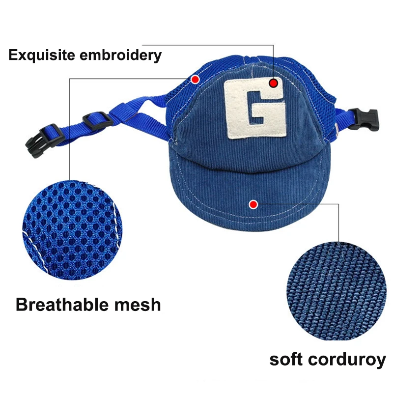 Gorra de béisbol para perro grande y atractivo, pantalones vaqueros azules, sombrero para mascota, disfraz, sombrero para el sol, Cosplay, estilo occidental, Golden Retriever Samoyed - imagen 3