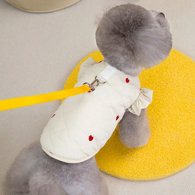 Chaleco cálido de invierno para perros, chaqueta bonita para cachorros con anillo en D, ropa gruesa para mascotas para perros pequeños y medianos, ropa para Yorkie Chihuahua - imagen 4