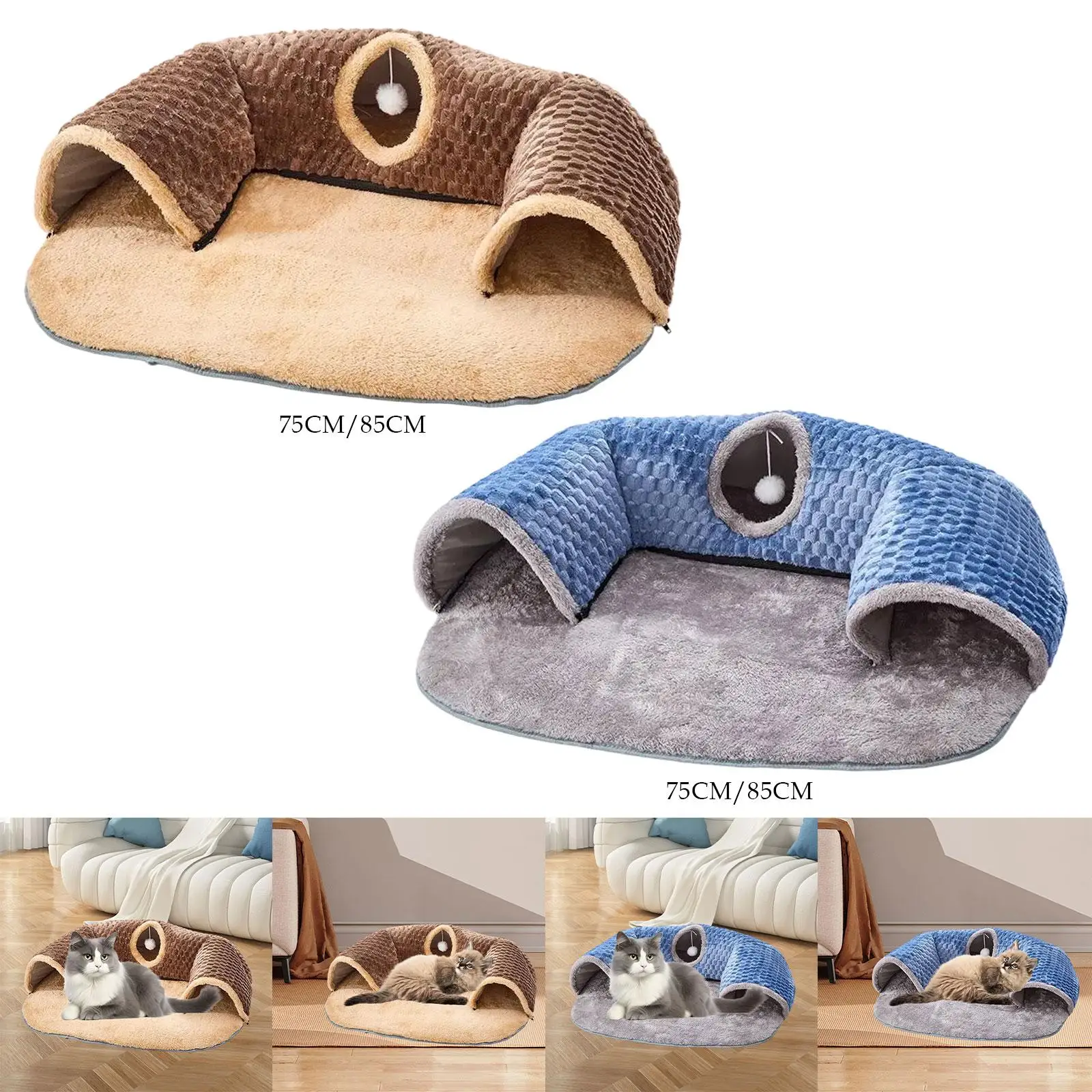 Cat Activity Center Hideout 2 in 1 Cat Tunnel Bed for Rabbit Hamster Outdoor