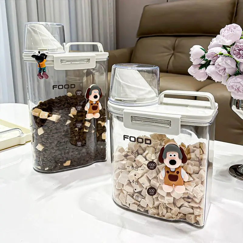 Cubo de almacenamiento de alimentos para gatos, cubo sellado a prueba de humedad, alimentos para perros, productos para mascotas liofilizados, tarro de aperitivos, caja de almacenamiento para el hogar - imagen 3