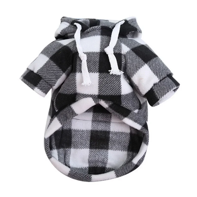Ropa de invierno para perros de estilo británico, chaqueta con capucha a cuadros, abrigo grueso y cálido para perros grandes, ropa para perros pequeños, medianos y grandes - imagen 2
