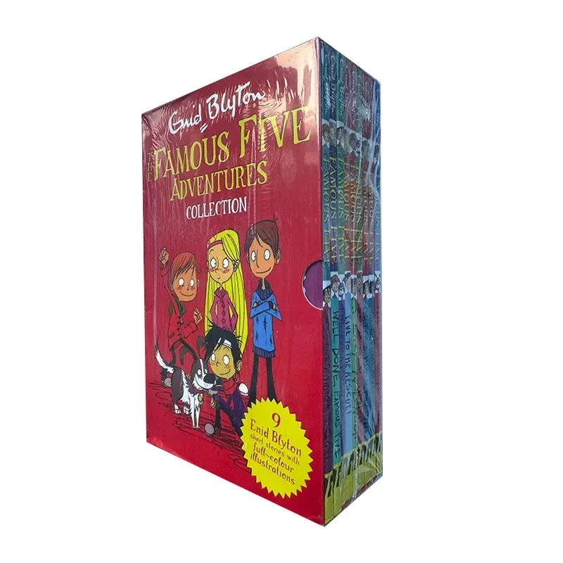 9 libros/juego Enid Blyton la famosa colección de cinco aventuras niños libro de imágenes en inglés historias de detectives