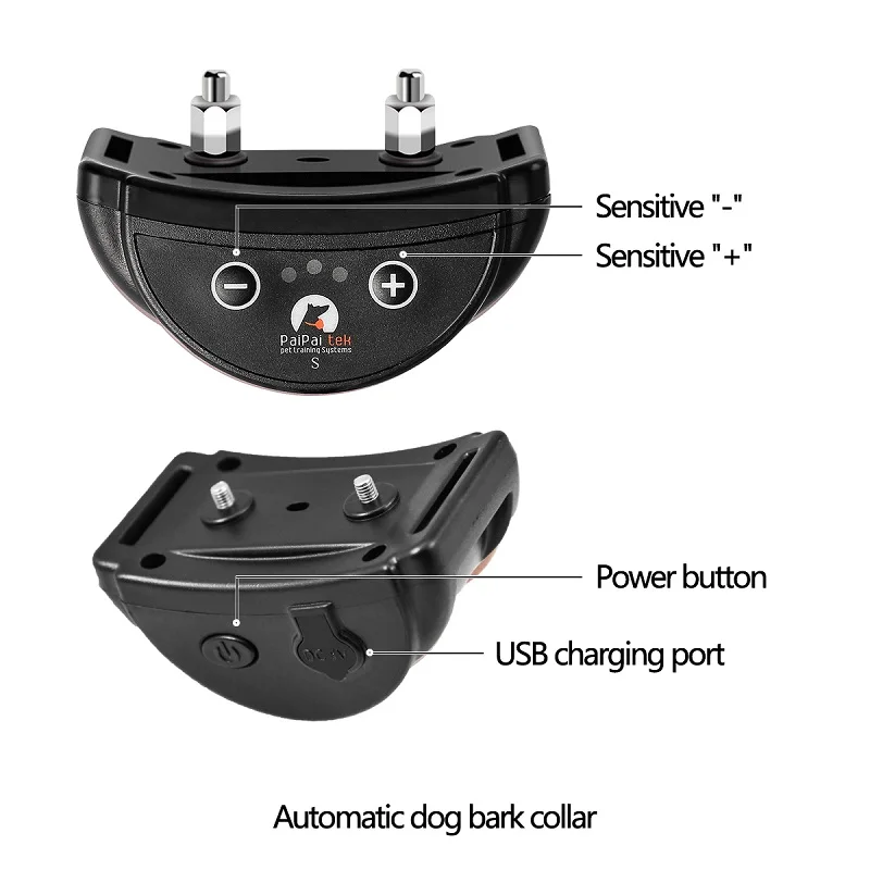 Collar antiladridos automático para perros, Collar sin ladridos para mascotas con 5 niveles sensibles, Collar impermeable para perros, tapón efectivo para ladridos, 1/2 Uds. - imagen 2