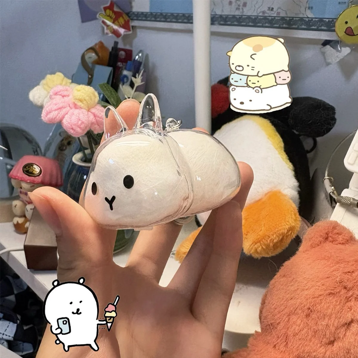 Botella de recuerdo de pelo de conejo transparente, cápsula de almacenamiento de pelo de mascota, llavero, regalo pensativo para amantes y propietarios de conejos - imagen 5