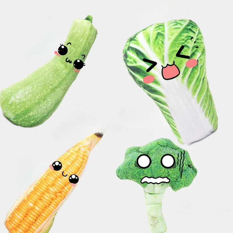 Pet Dog Corn Broccoli Fruit and Vegetable Series Toys Sound Puppy Plush Anti Bite Teeth Grinding Toy Supplies - imagen 2