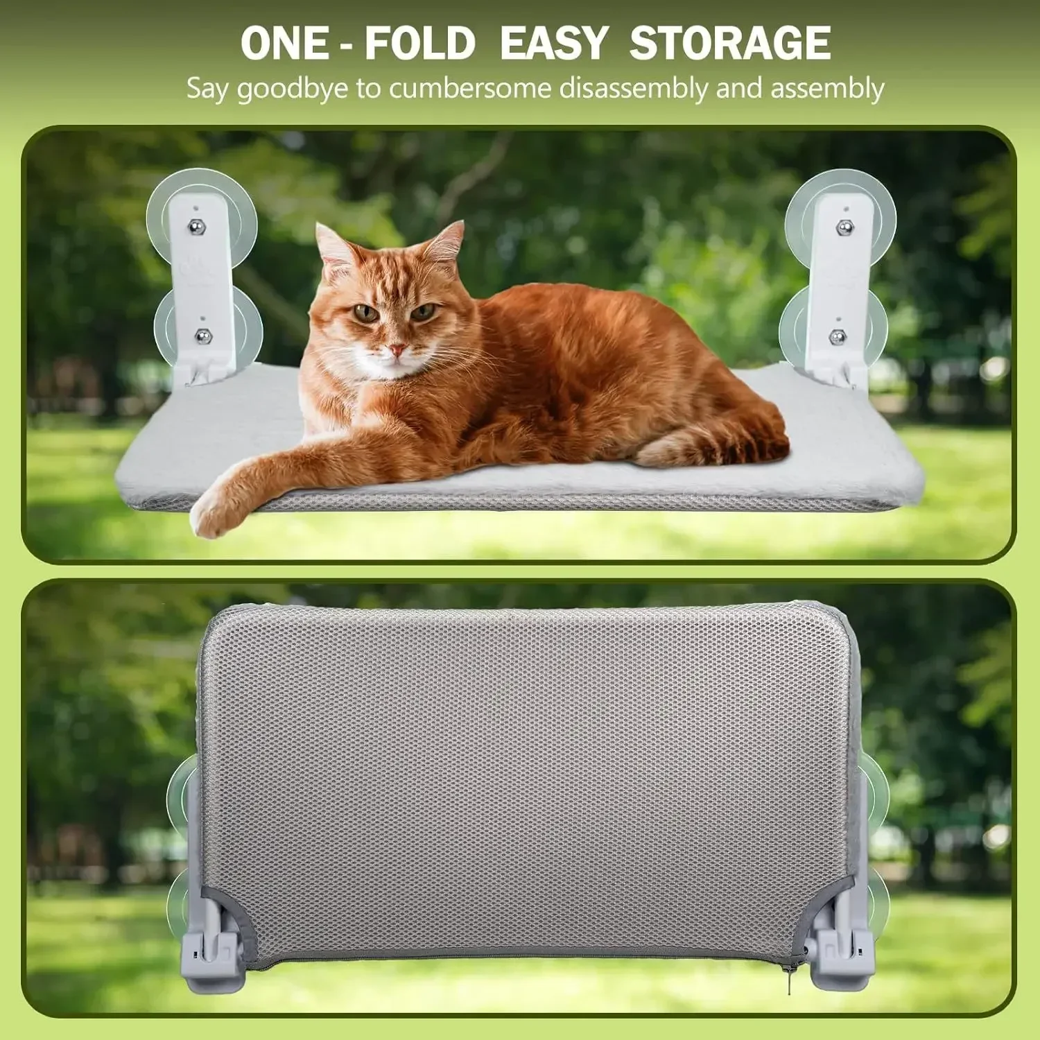 Hamaca para gatos, ventana, sol para gatos, cama colgante, balcón, ventosa de verano, suministros de cama para mascotas de vidrio