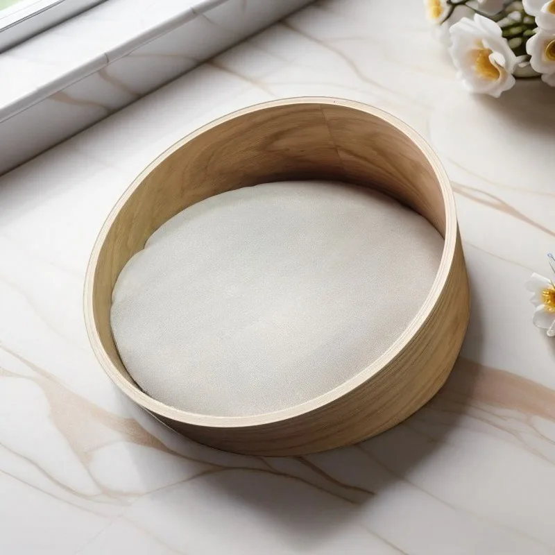 Cama moderna de madera para gatos, cama para gatos para interiores para todas las estaciones, decoración elegante para el hogar, camas para gatos, cojín desmontable, nido Circular para dormir para mascotas - imagen 3