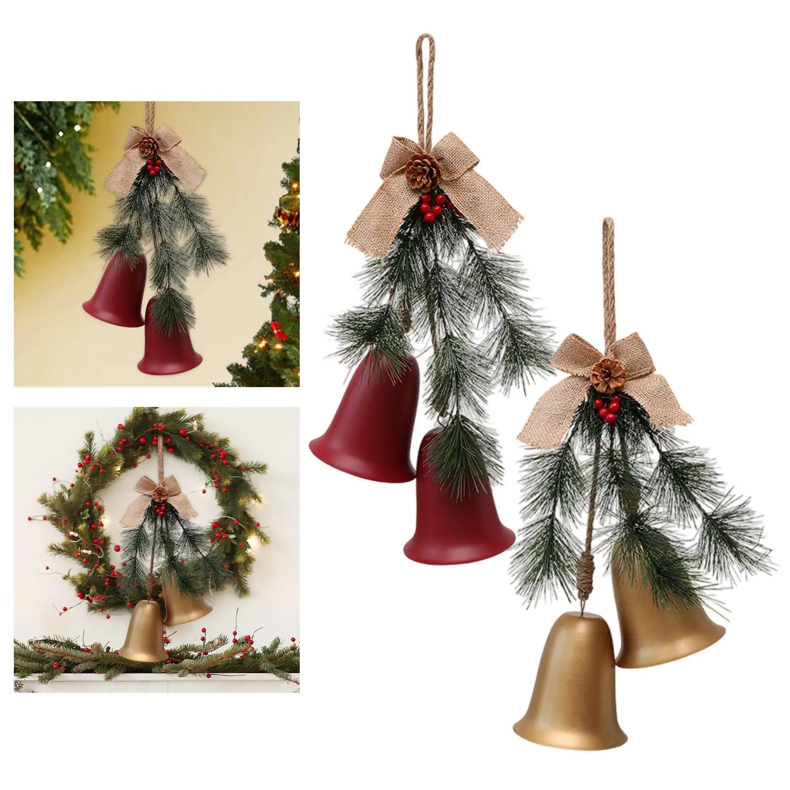Adorno de campana de Navidad colgante colgante árbol de Navidad decoración colgante para celebración, centros comerciales, festivales, porche, Año Nuevo - imagen 4