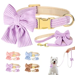 Collar y correa para perro cachorro - Set de terciopelo suave