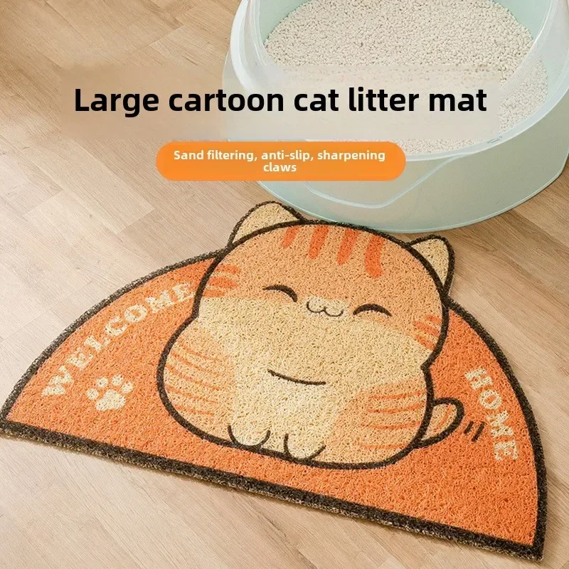 Large Cat Litter Pad Sand Control Anti-bring-out Foot Pad Splash-proof Sand Drop Pet Placemat Cat Anti-card Foot - imagen 2