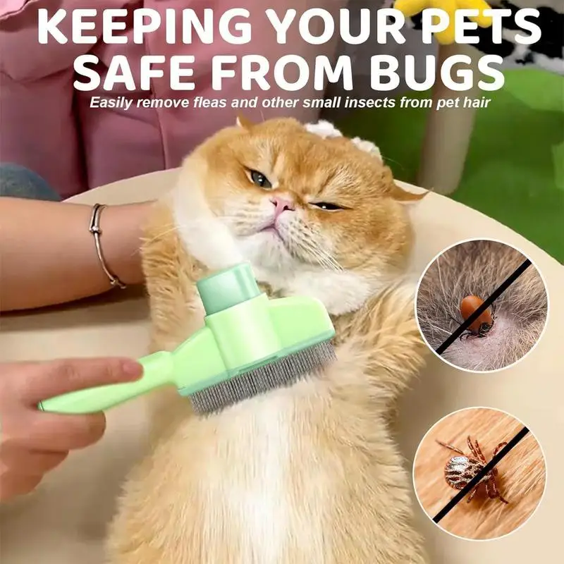 Cepillo quitapelos autolimpiable para gatos y perros – Desenredante profesional - imagen 4