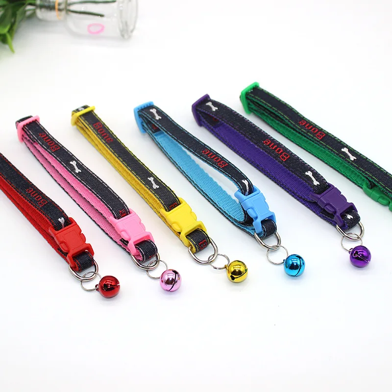 Collar de perro reflectante para cachorro con campana Collar de plomo para gato para perro pequeño Collar barato para gato - imagen 3