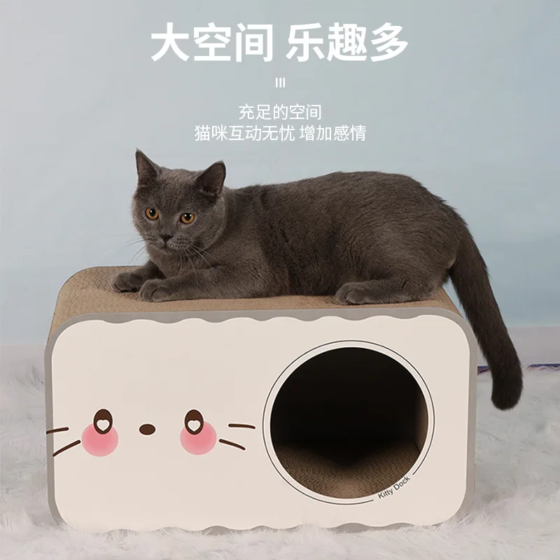 ลูกฟูก Cat Nest สวมใส่ WARM Cat Scratching BOARD ผลิตภัณฑ์สําหรับสัตว์เลี้ยงสามารถ Sleep Audio House บด Claws สัตว์เลี้ยงของเล่น - imagen 2