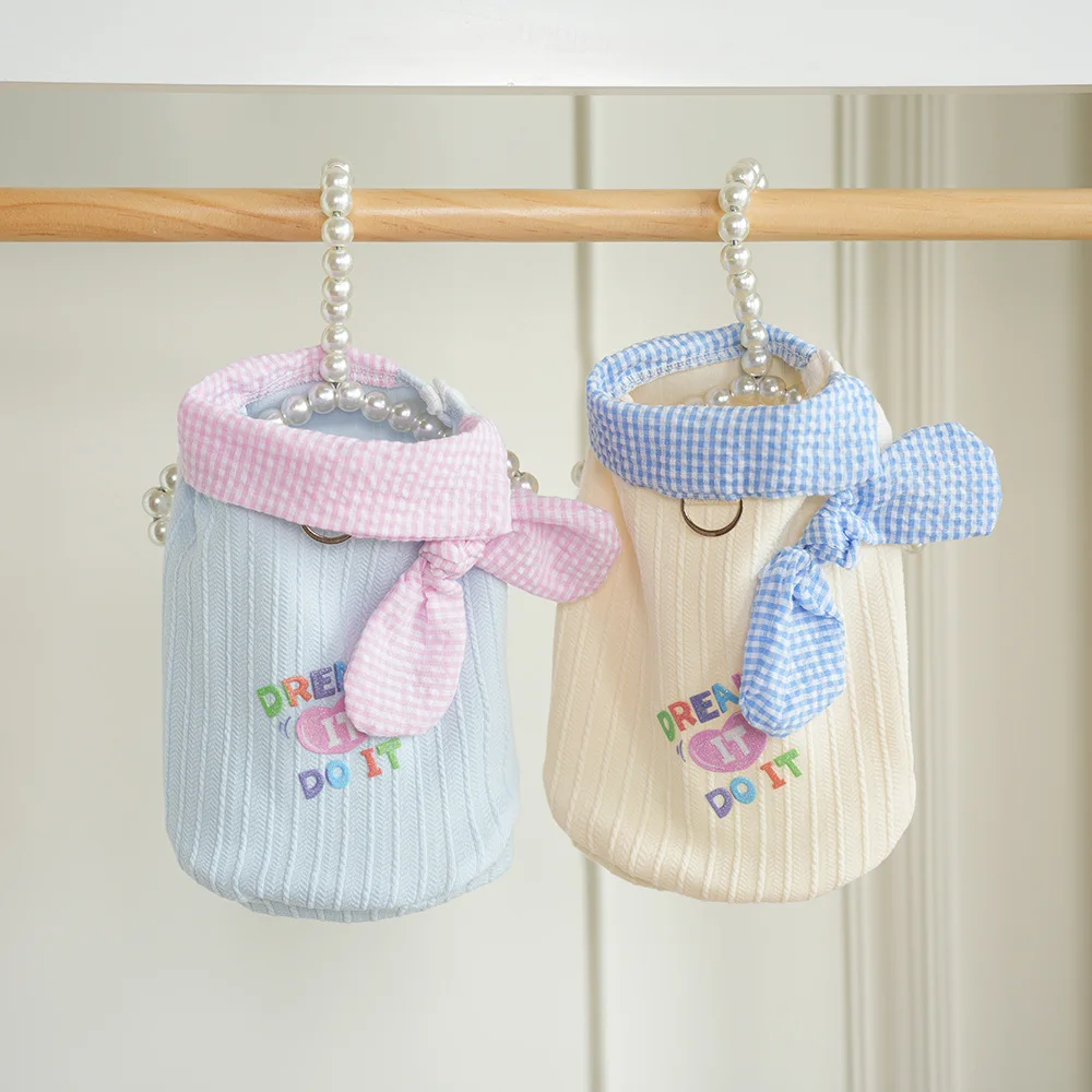 Base de otoño e invierno para mascotas, bonita bufanda, camiseta para el calor, pijamas para gatos de peluche pequeños y medianos, ropa para perros pequeños