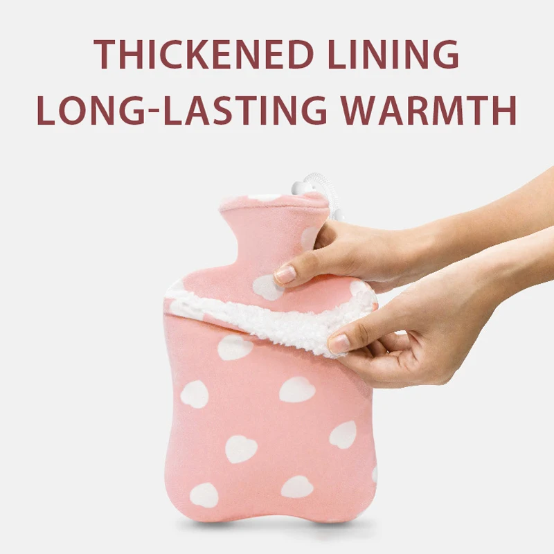 Bolsa de agua caliente de trébol a prueba de frío para invierno, 1000/2000ML, con calefacción de agua, felpa de mano, súper Flexible y resistente a la presión - imagen 3
