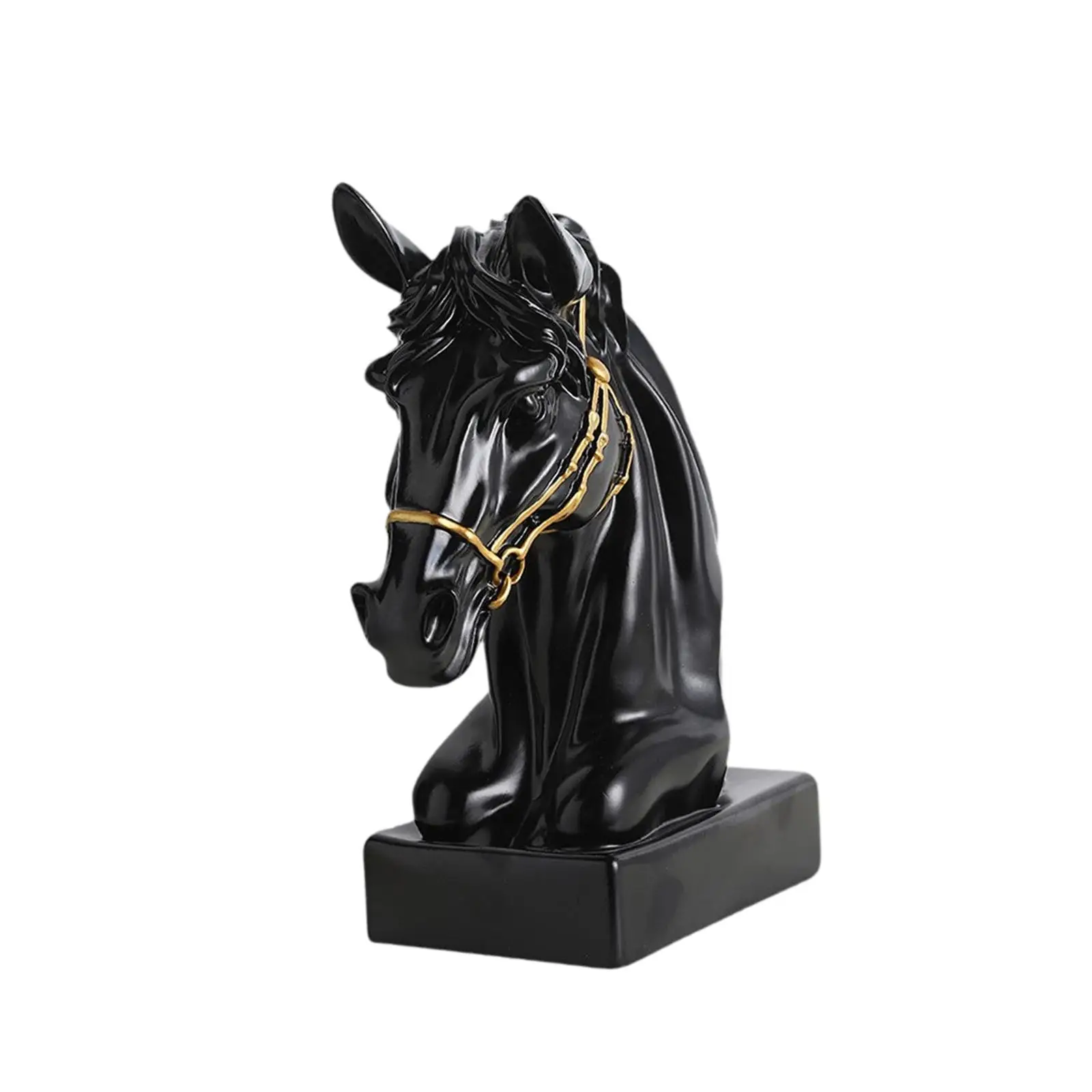 Estatuilla de arte de caballo, escultura abstracta de vinilo negro, decoración elegante de habitación para estante y mesa del hogar - imagen 3