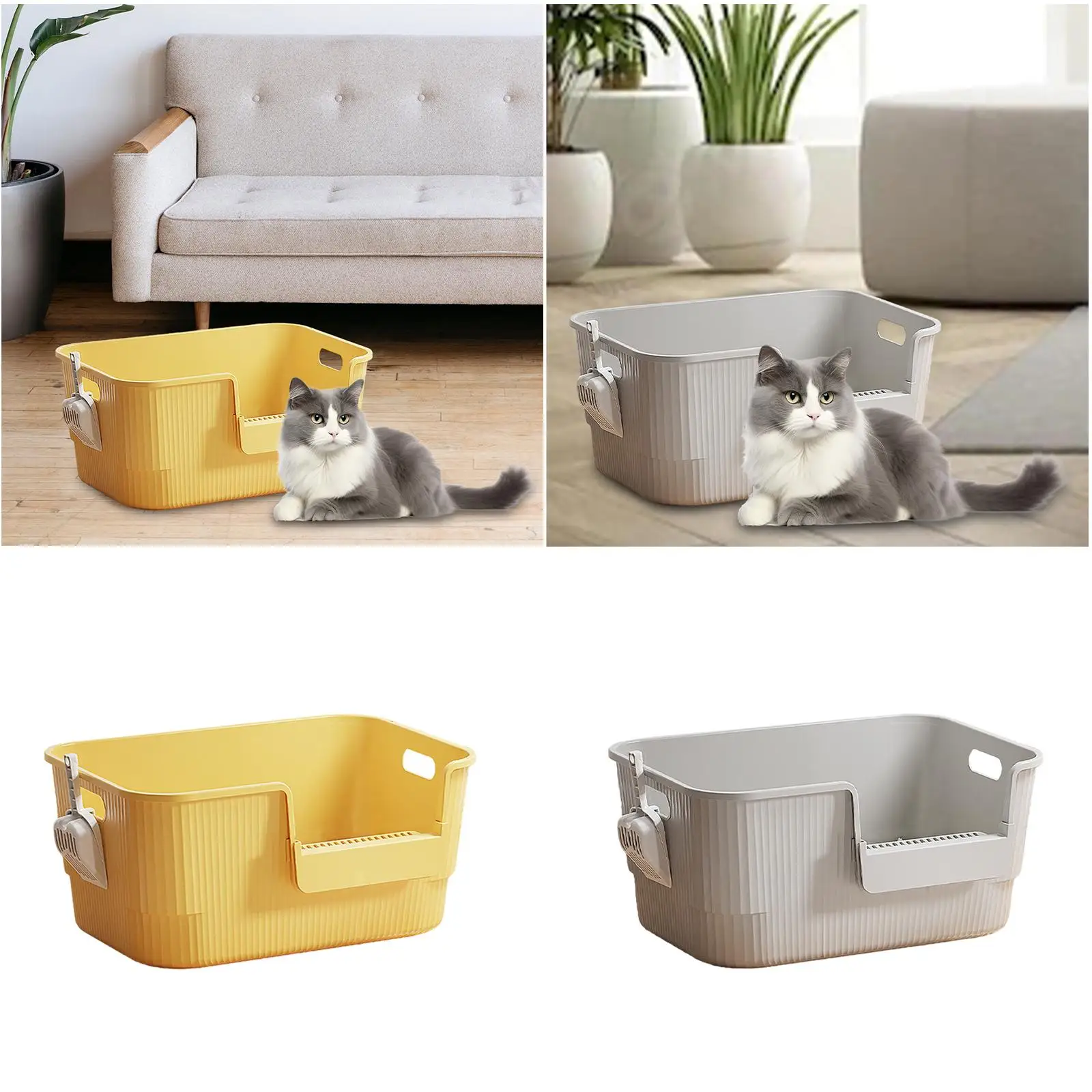Cat Litter Box Kitty Litter Box Pet Cat Toilet Sand Cat Toilet for All Kinds of Cat Litter