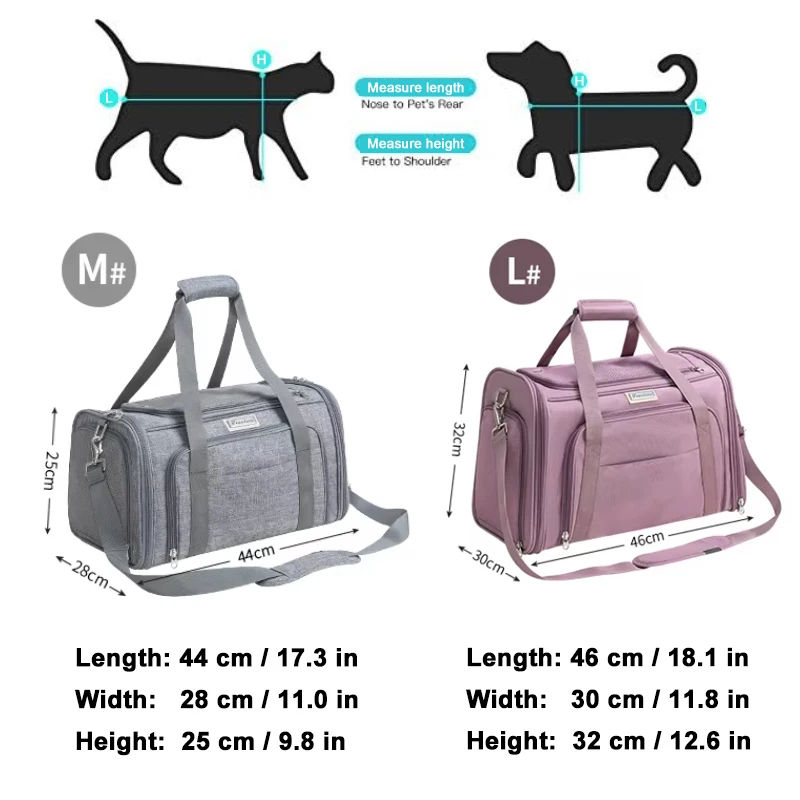 Truelove Nylon Oxford gran espacio cómodo viaje plegable gancho bolsa de transporte para mascotas portátil cachorro gato mochila TLX4971 - imagen 3