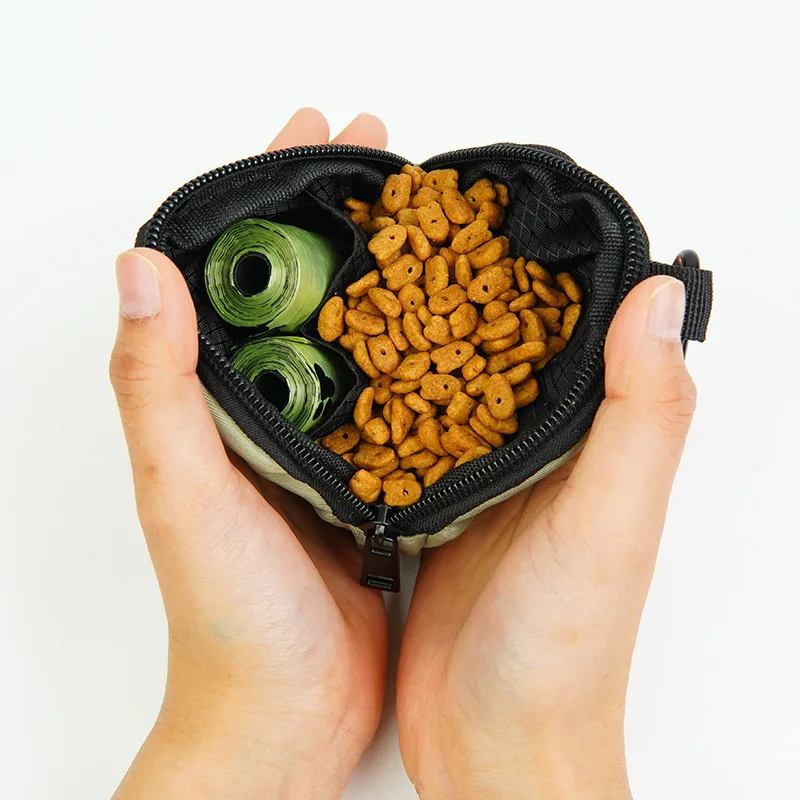 Bolsa portátil para entrenamiento de perros, riñonera de recompensa para mascotas al aire libre, bolsa multifuncional para aperitivos para cachorros con dispensador de bolsas de basura, acceso para perros - imagen 5