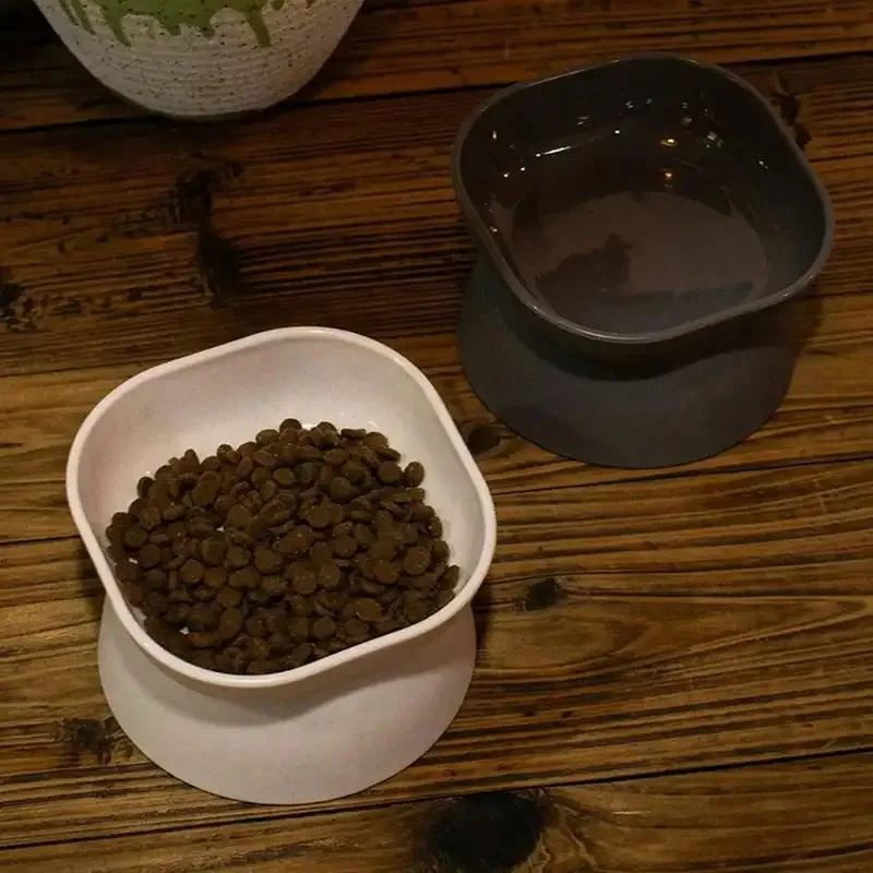 Protección clásica del cuello y vajilla antivuelco para mascotas con gran apertura y cuenco de plástico para gatos de pie alto - imagen 3