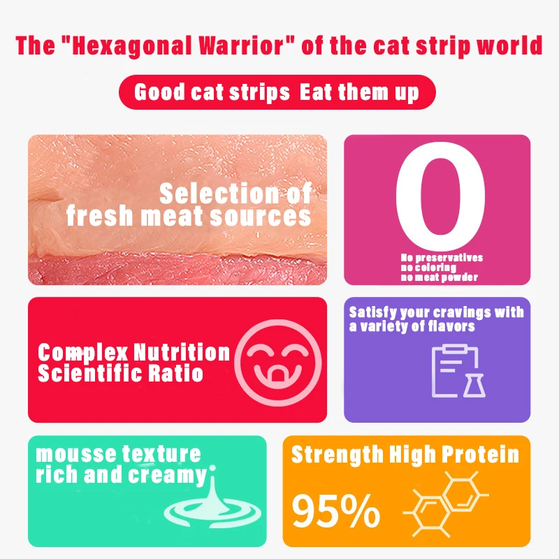 Snacks para gatos y gatitos, tiras frescas para pollo, atún, bacalao, comida húmeda, nutrición e hidratación, aperitivos para gatos - imagen 3