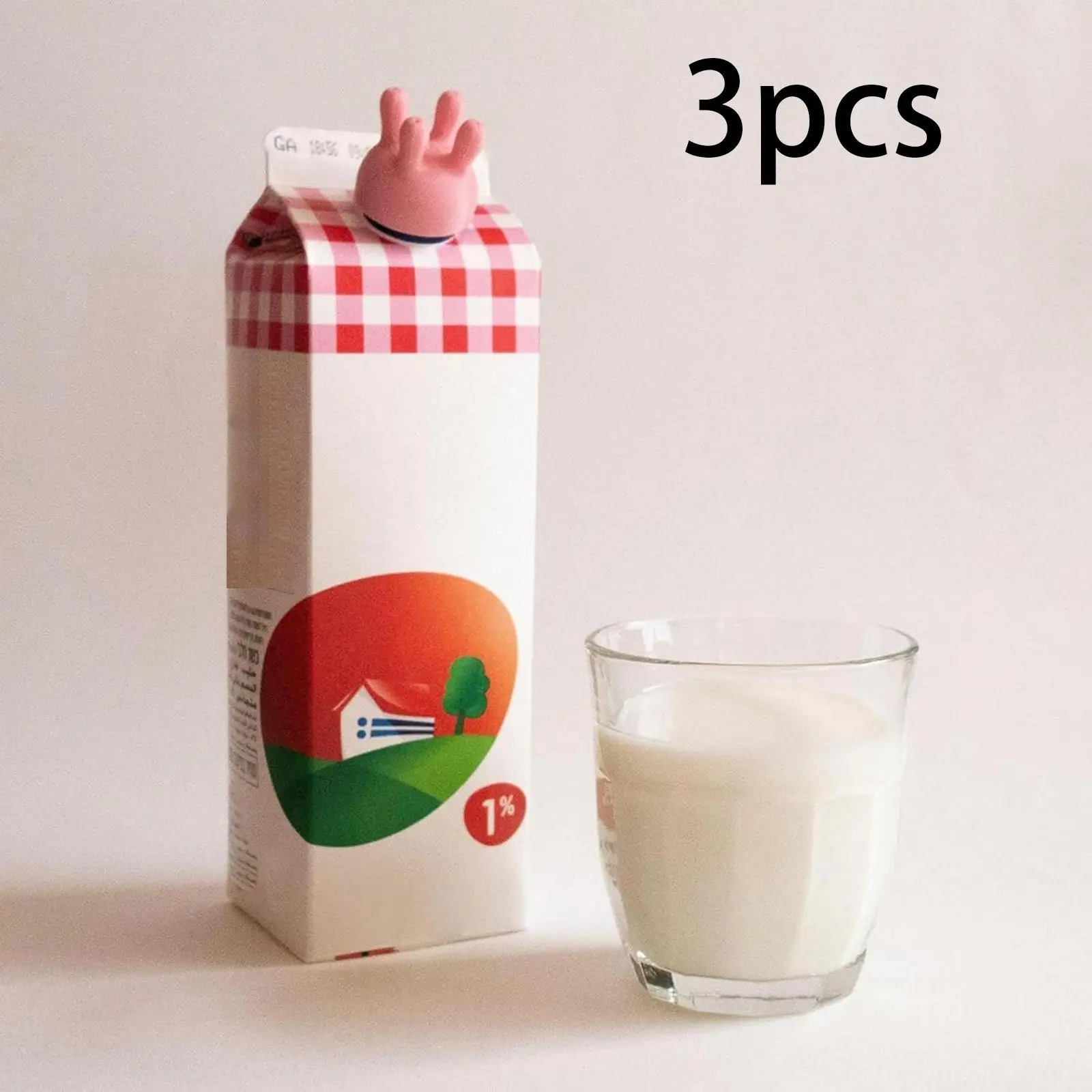 3Pcs Milk Carton Cap Creative Boxed Milk Diverter for Thanksgiving Shop Home