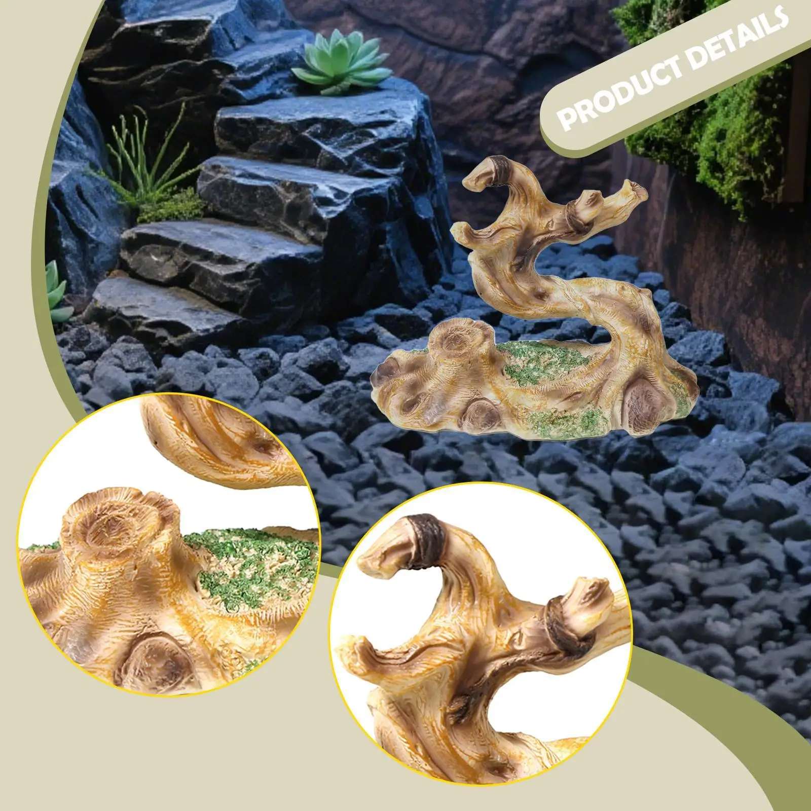 Decoración de rama de tronco de escalada, decoración de hábitat para rana, Gecko, mascotas pequeñas arbórales - imagen 5