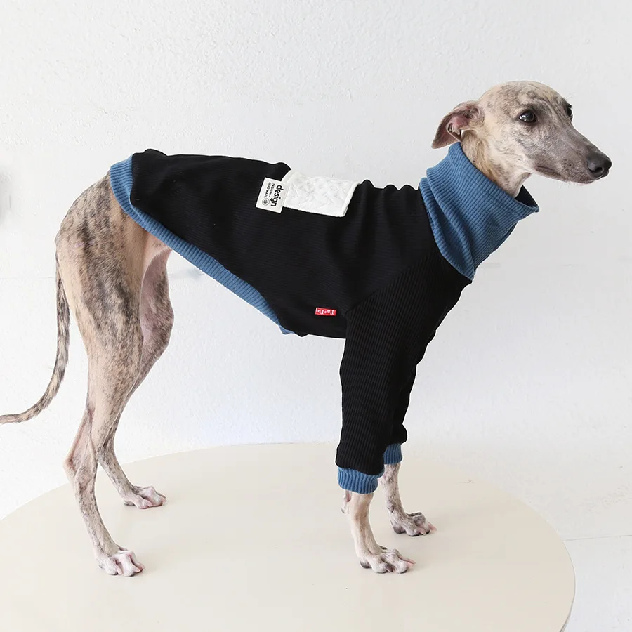 Camiseta de estilo japonés para primavera y otoño, abrigo suave de manga larga para galgo italiano, ropa de descanso para perros Whippet - imagen 3
