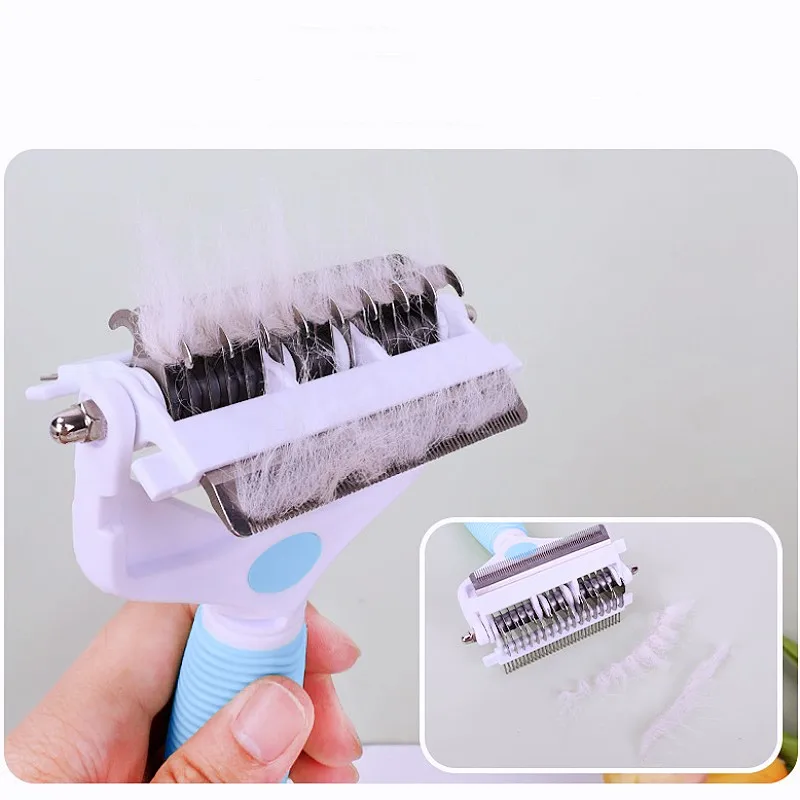 Peine para perros, cuchillo, cepillo para perros 3 en 1, cepillo para el cuidado de perros, removedor de pelo para mascotas, cuchillo multifuncional, peines para limpieza de nudos de pelo de perros - imagen 5