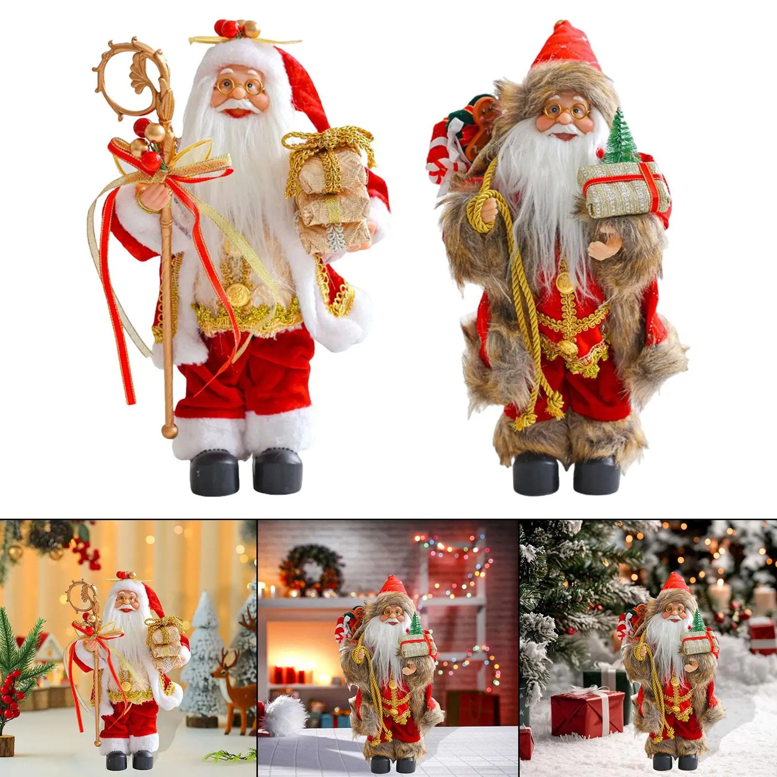 Estatuilla navideña de Papá Noel, adorno de escritorio, decoración navideña para sala de estar, Festival, chimenea, hogar y dormitorio