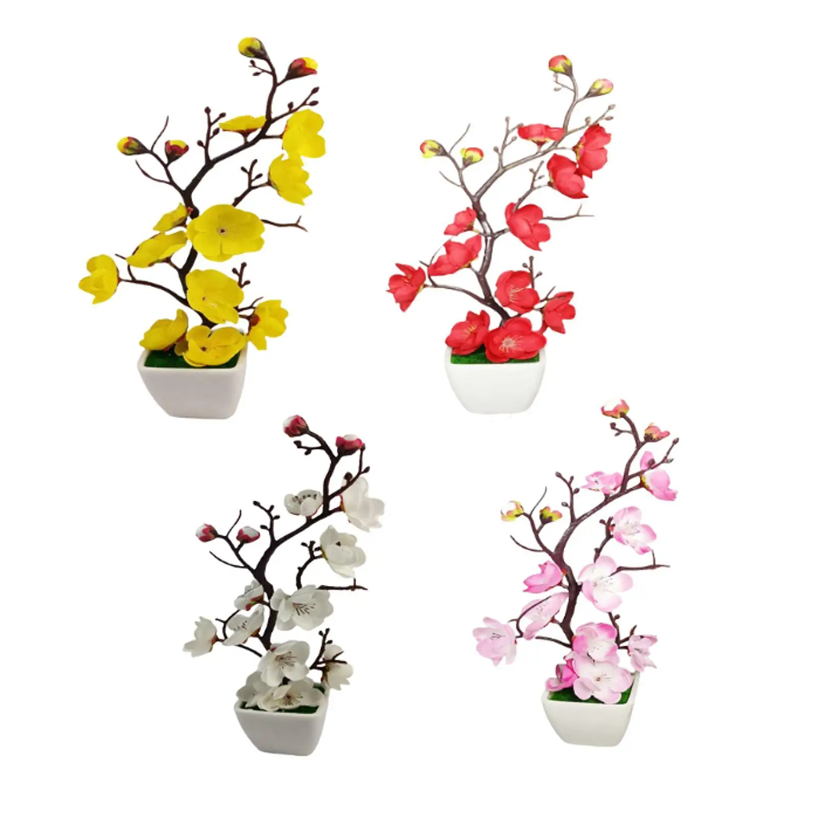 Adornos de flor de ciruelo simulada Flor de ciruelo artificial Bonsai Flor de ciruelo - imagen 3