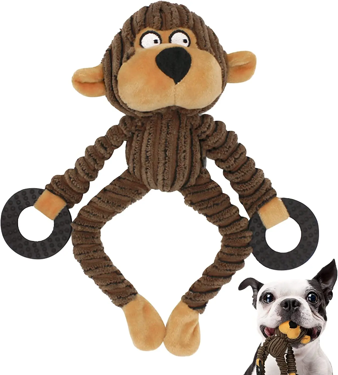 Lindos juguetes de peluche suaves y chirriantes para cachorros, juguetes para masticar para cachorros pequeños con chirridores, diversión interactiva y limpieza dental para su animal doméstico - imagen 2